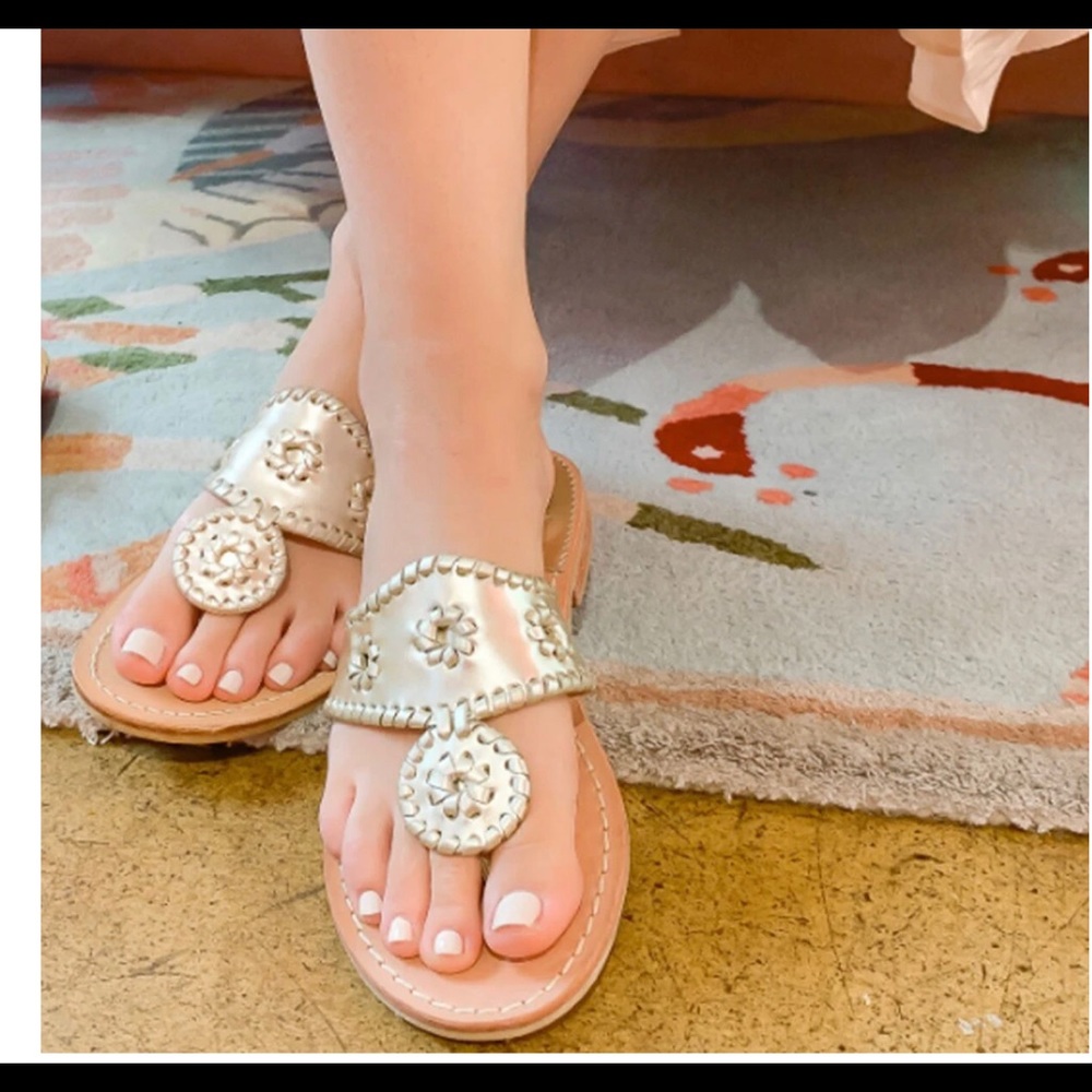 Jack Rodger flat sandals platinum
